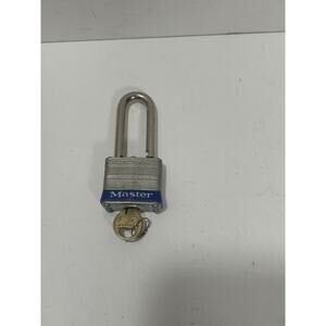 Master Lock No 3 Long Shackle Laminated Steel Level One‎ Key Used